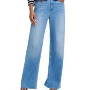 Paige NWT "Anessa" Wide Leg Jeans in Helena with Raw Hem - Size 29